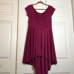 Vestido Morado High low.